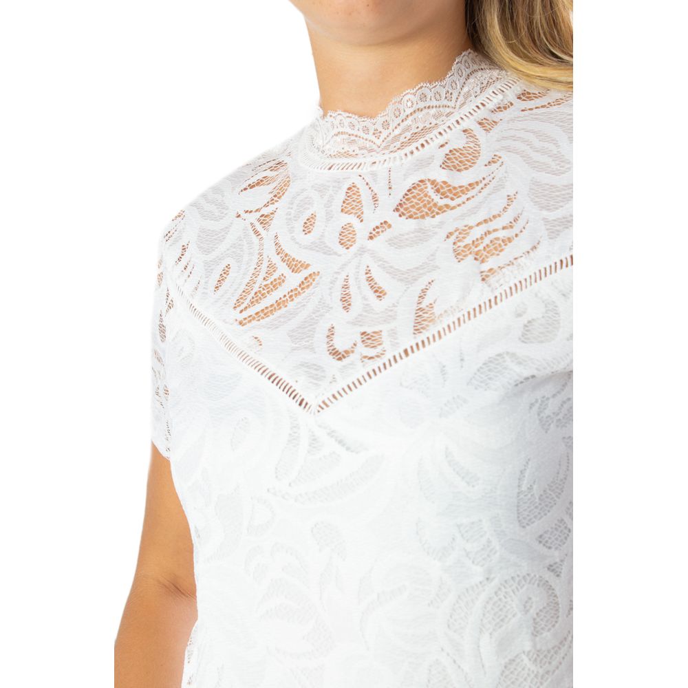 Cremefarbene Tops und T-Shirts aus Polyamid