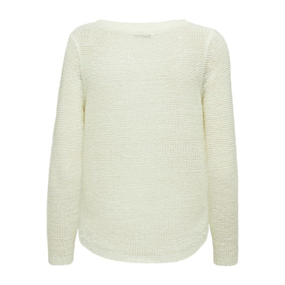 Weißer Polyesterpullover