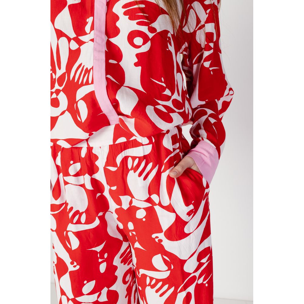 Rote Jeans und Hose aus Viskose