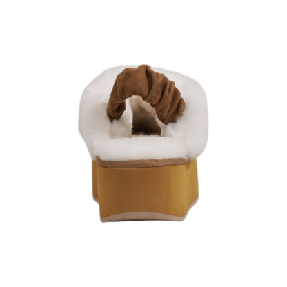 Beige Suede Leather Flat Shoe