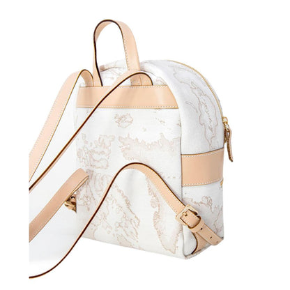 White Artificial Leather Backpack