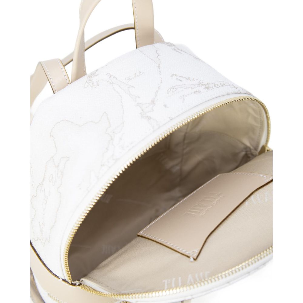 White Artificial Leather Backpack