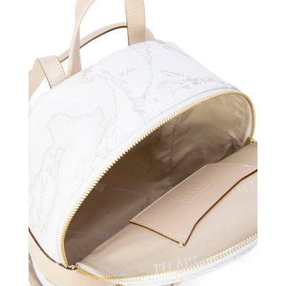 White Artificial Leather Backpack