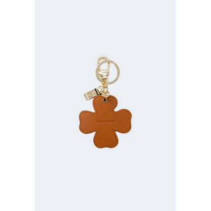 Beige Artificial Leather Keychain