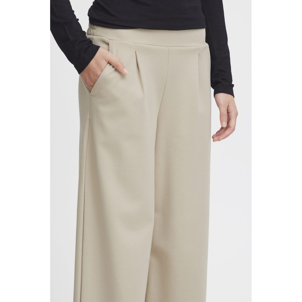 Beige Recycled Polyurethane Jeans & Pant