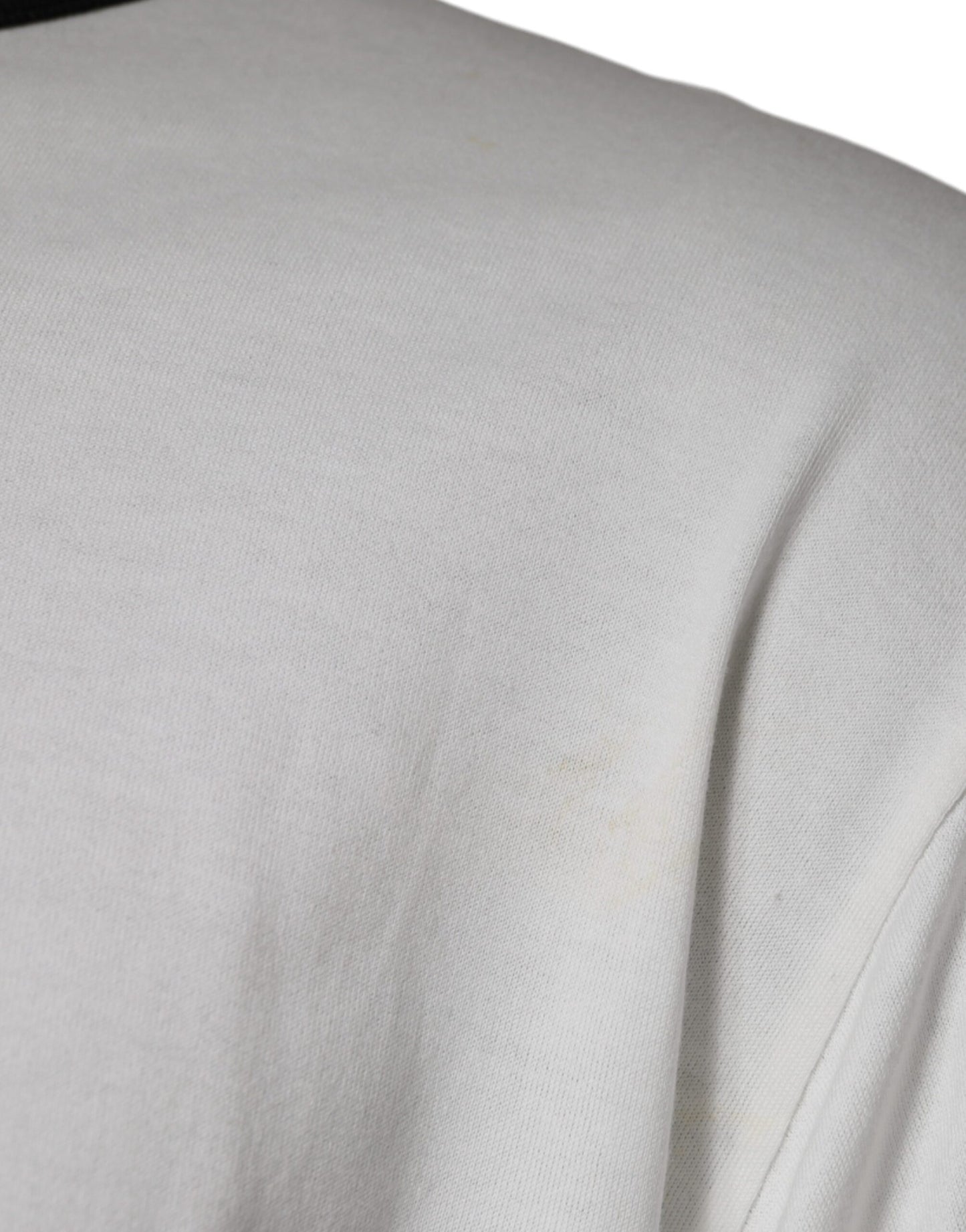 Weißes Rundhals-T-Shirt aus Baumwolle mit Camouflage-Muster