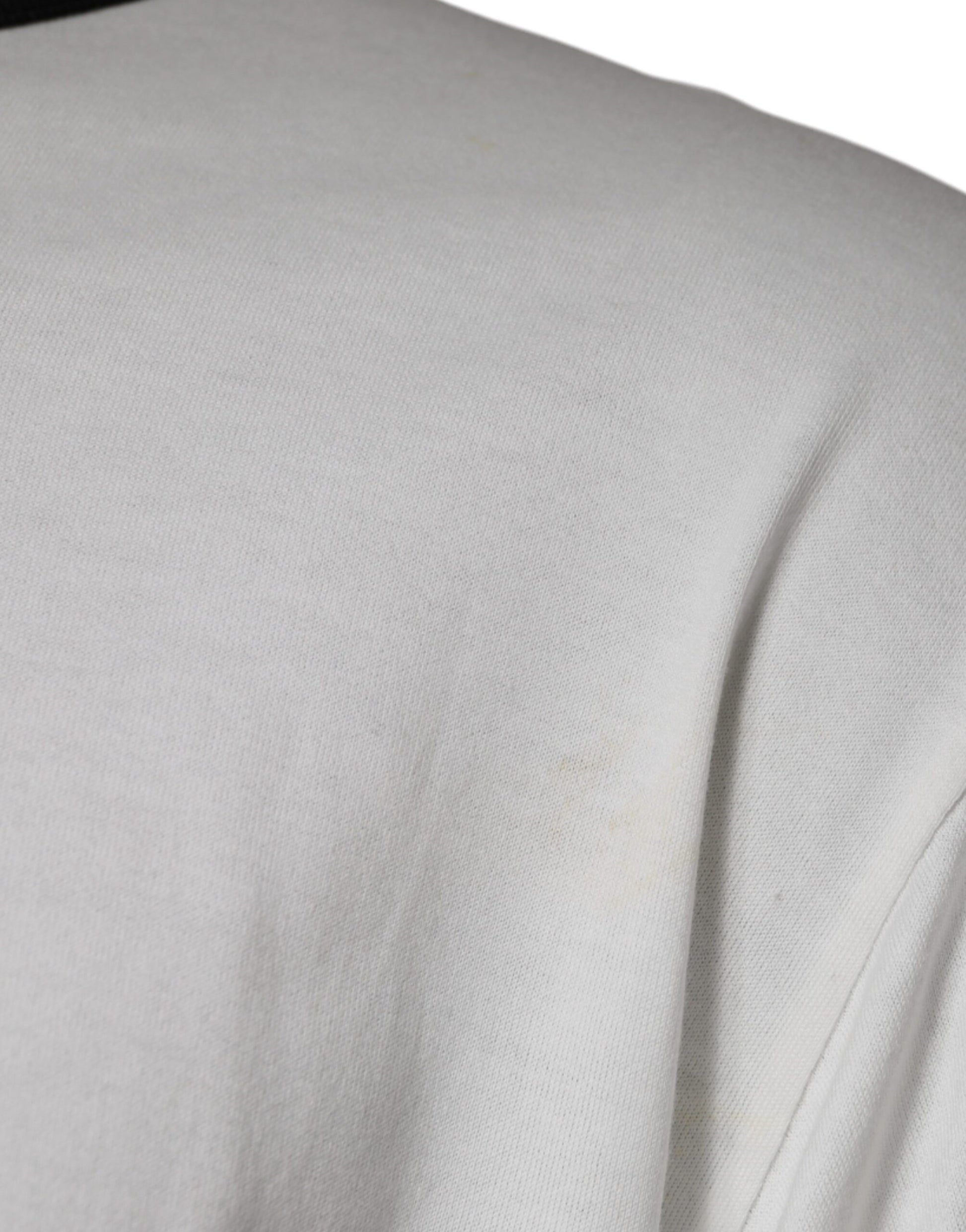 Weißes Rundhals-T-Shirt aus Baumwolle mit Camouflage-Muster