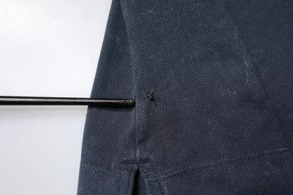 Dunkelblaues Polo-T-Shirt mit Logo und Knopfleiste