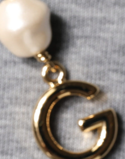 Graues T-Shirt aus Baumwollmischung mit Verzierung