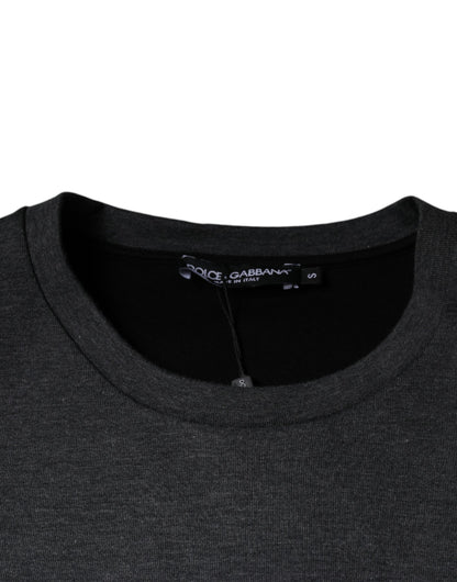 Dunkelgraues Camouflage-T-Shirt mit Rundhalsausschnitt