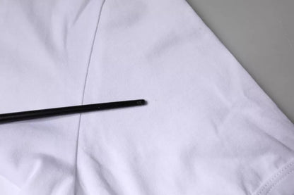 Weißes Baumwoll-T-Shirt mit Rundhalsausschnitt und Logo-Herz