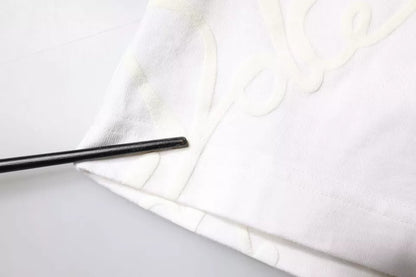 Weißes Baumwoll-T-Shirt mit Rundhalsausschnitt und Logo-Print