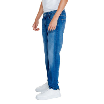 Blue Recycled Cotton Jeans & Pant