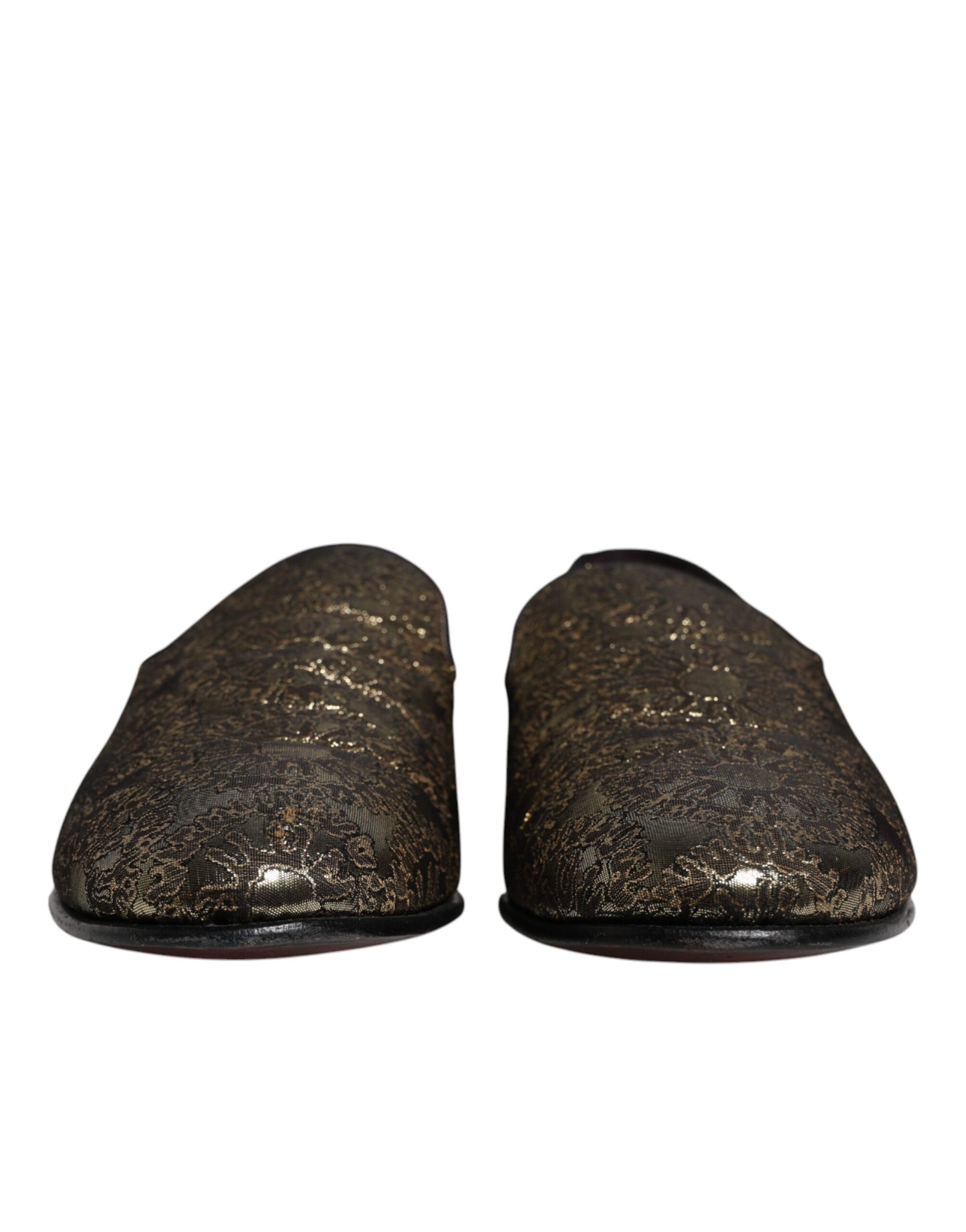 Gold Jacquard Flats Herren Loafer Abendschuhe