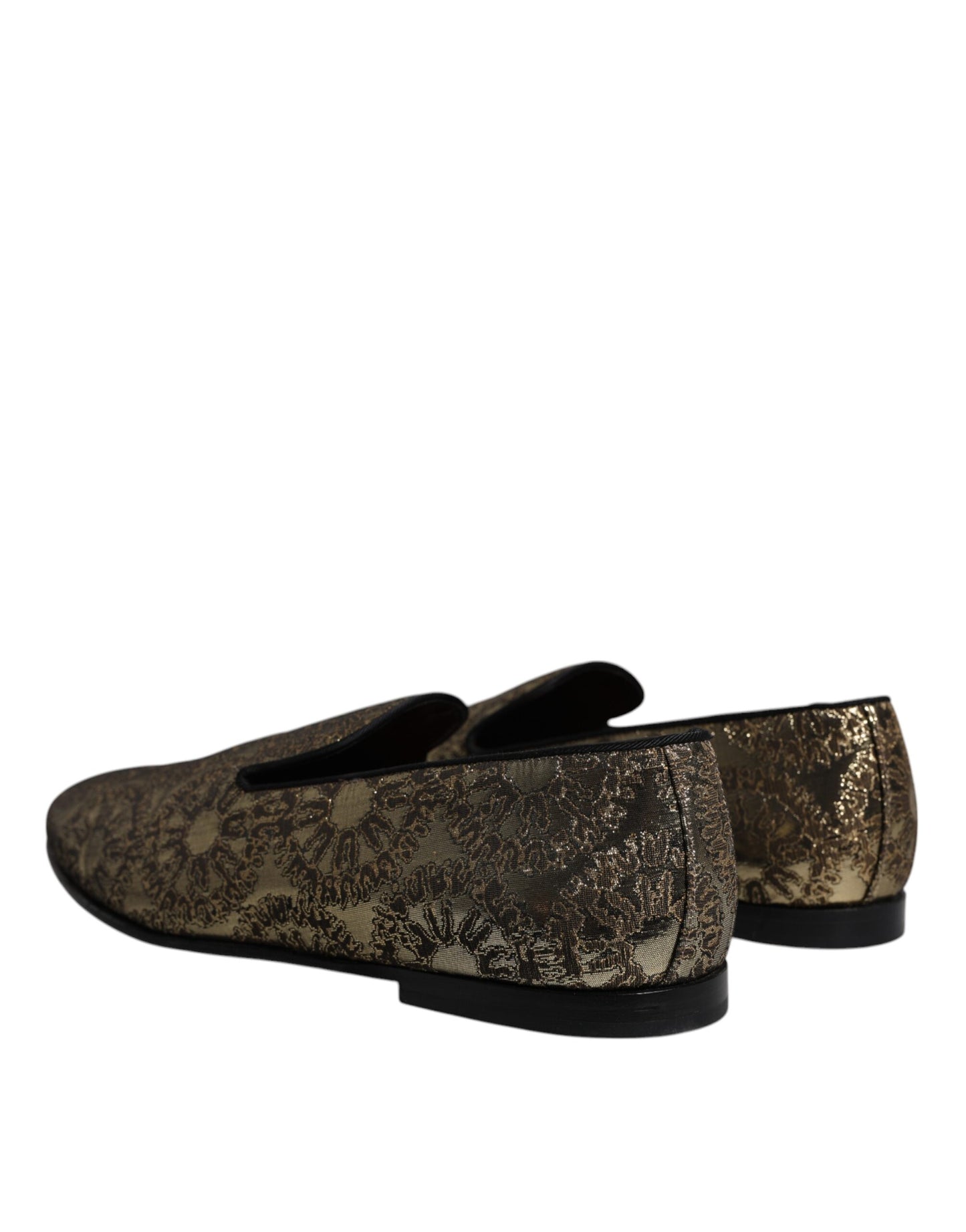 Gold Jacquard Flats Herren Loafer Abendschuhe
