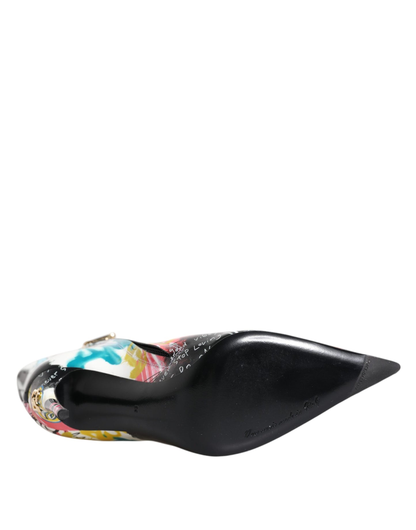 Mehrfarbige Graffiti-Keira-Stiefel mit halbhohem Schaft