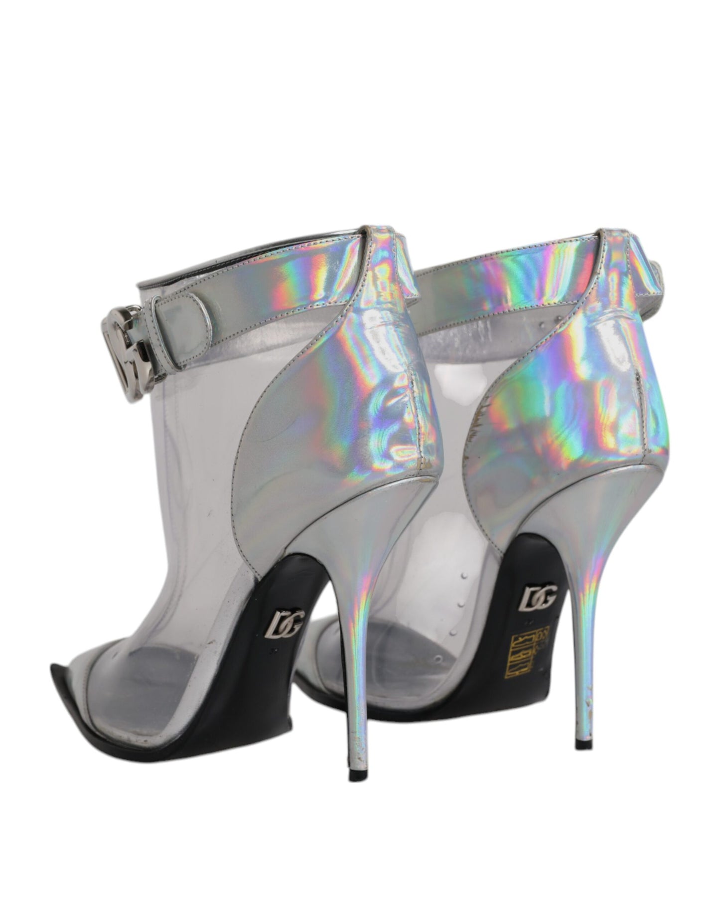 Silber schillernde spitze kurze Stiefel Schuhe