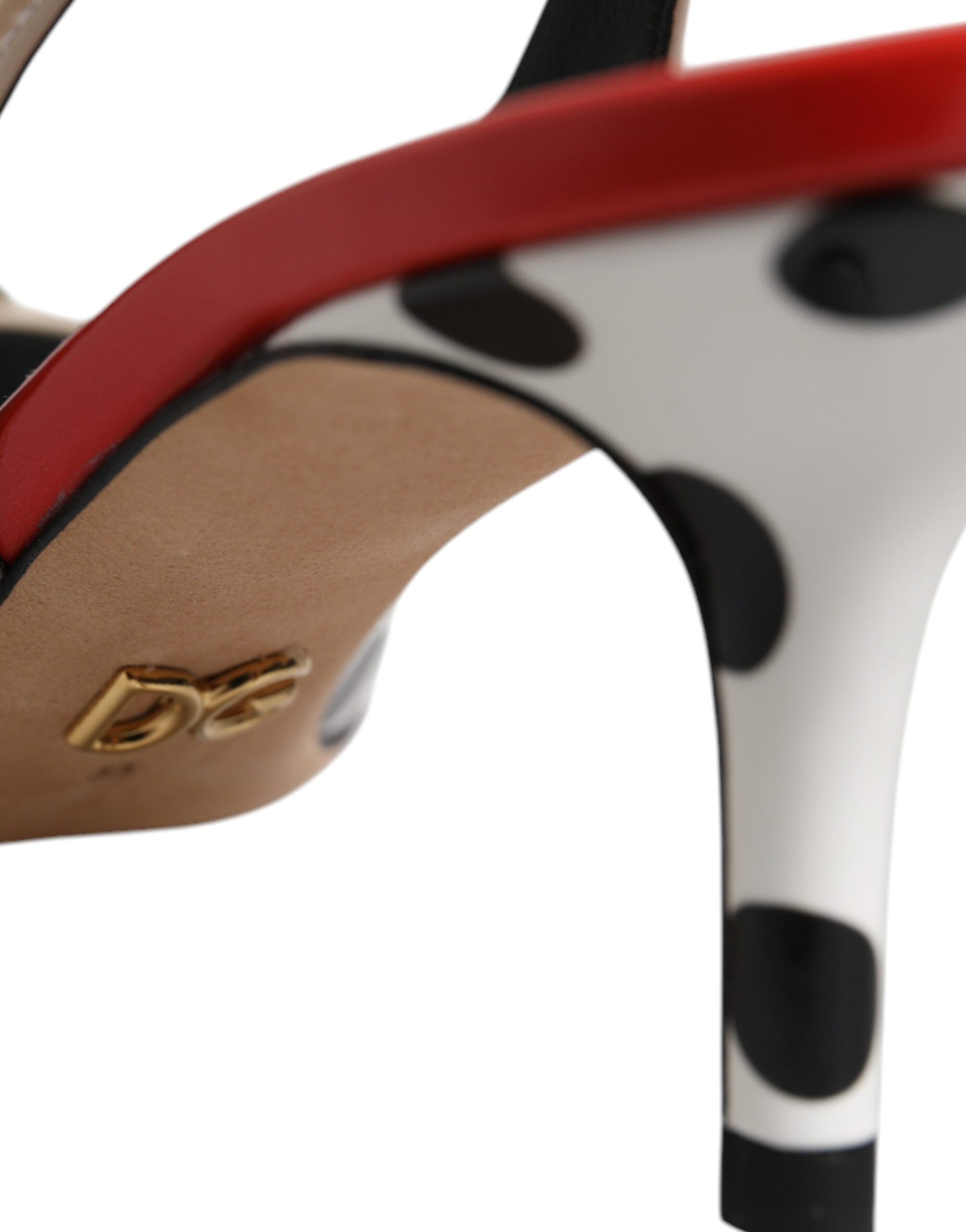 Mehrfarbige Slingback-Schuhe aus Leder mit Kristallabsatz