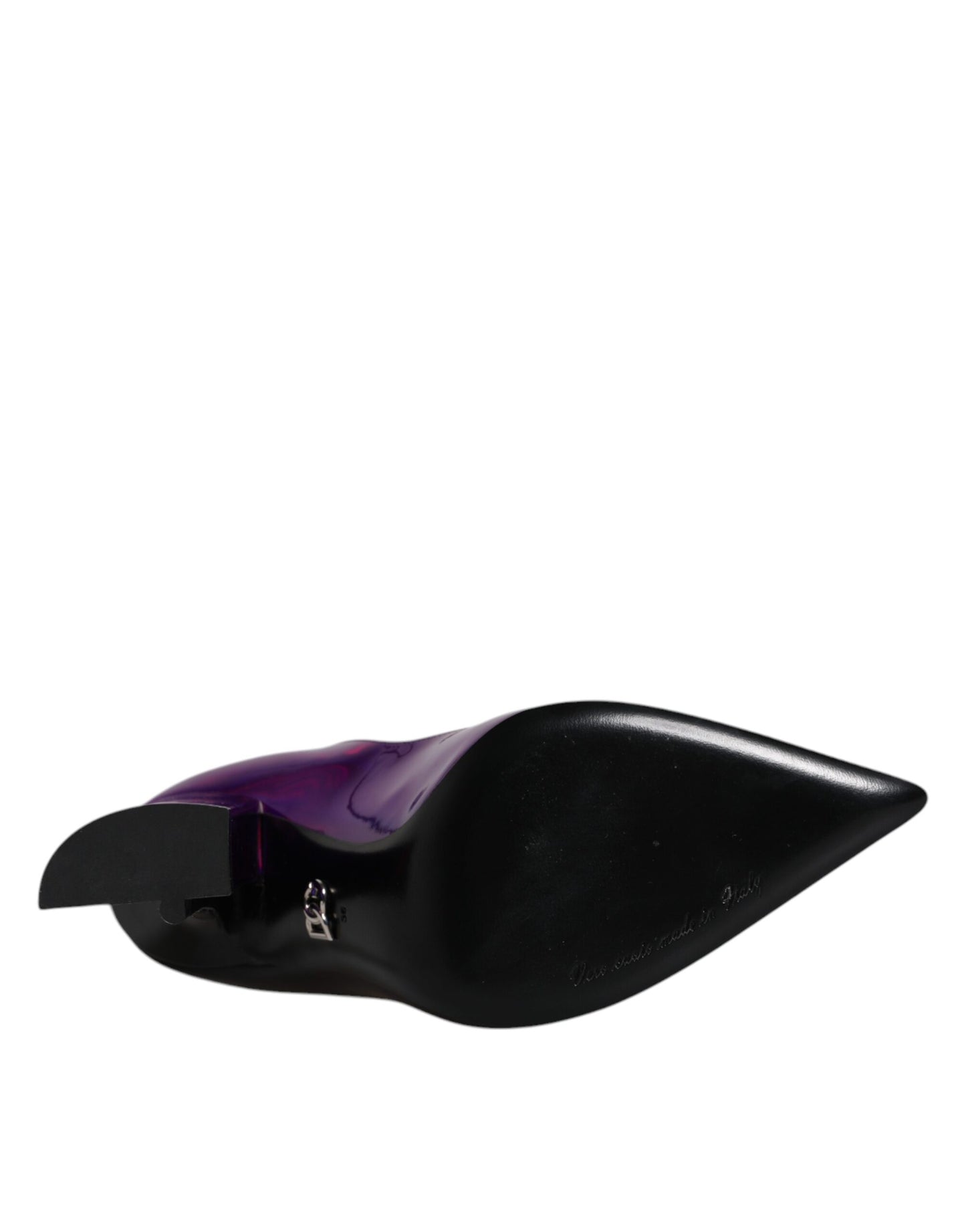 Lila schwarze spitze Stiefeletten