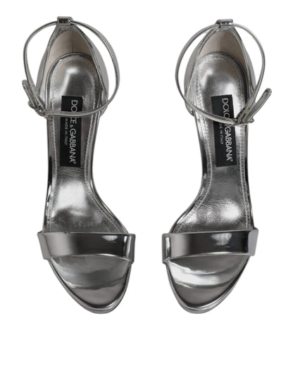 Silber KEIRA Heels Knöchelriemen Sandalen Schuhe