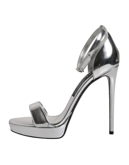 Silber KEIRA Heels Knöchelriemen Sandalen Schuhe