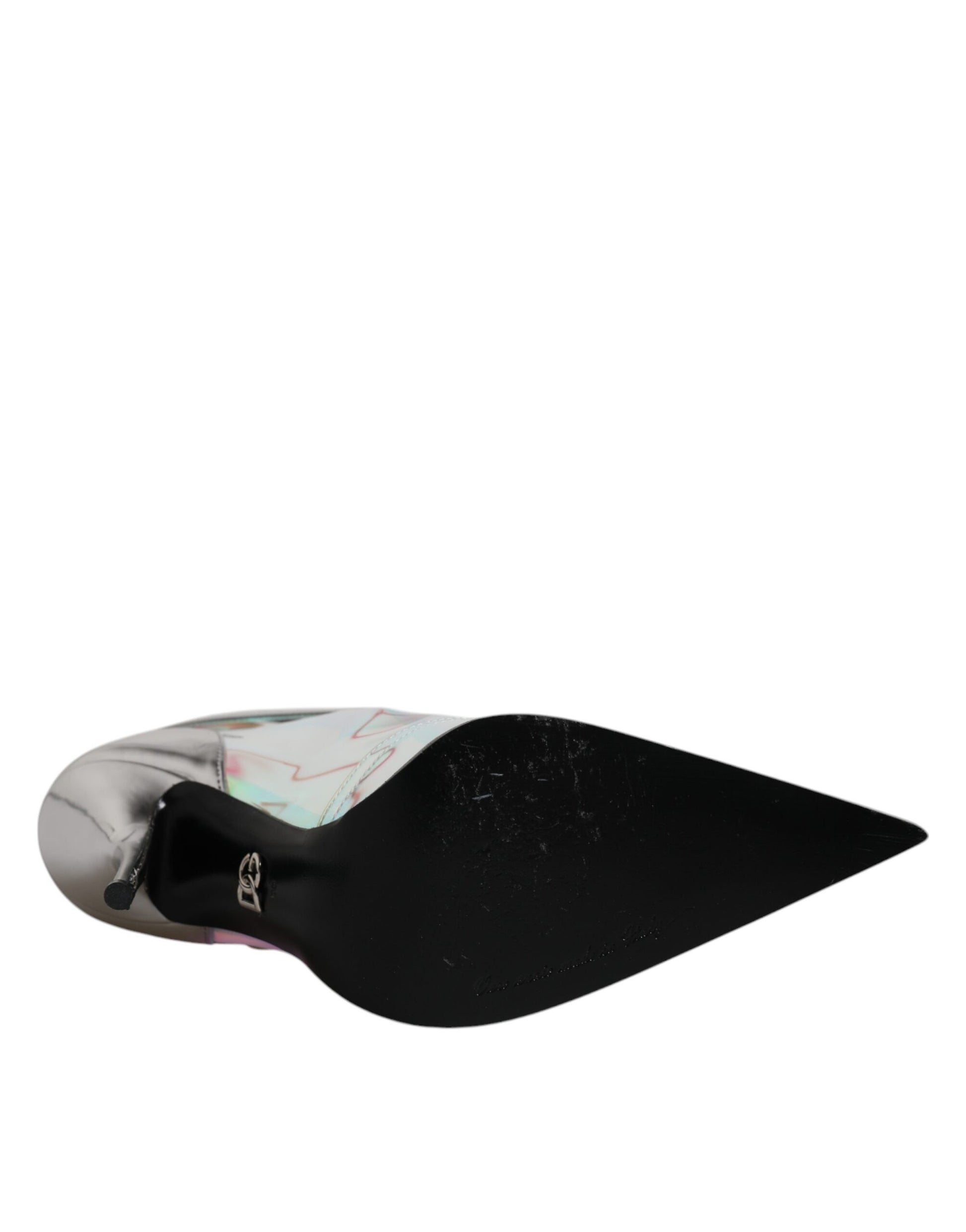 Silberne schillernde spitze kurze Stiefel