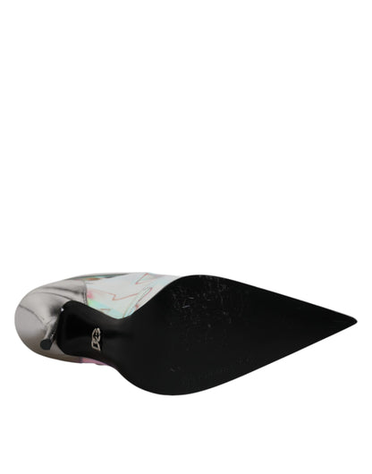 Silberne schillernde spitze kurze Stiefel