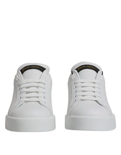 Weiße klassische Leder Low Top Sneakers Schuhe