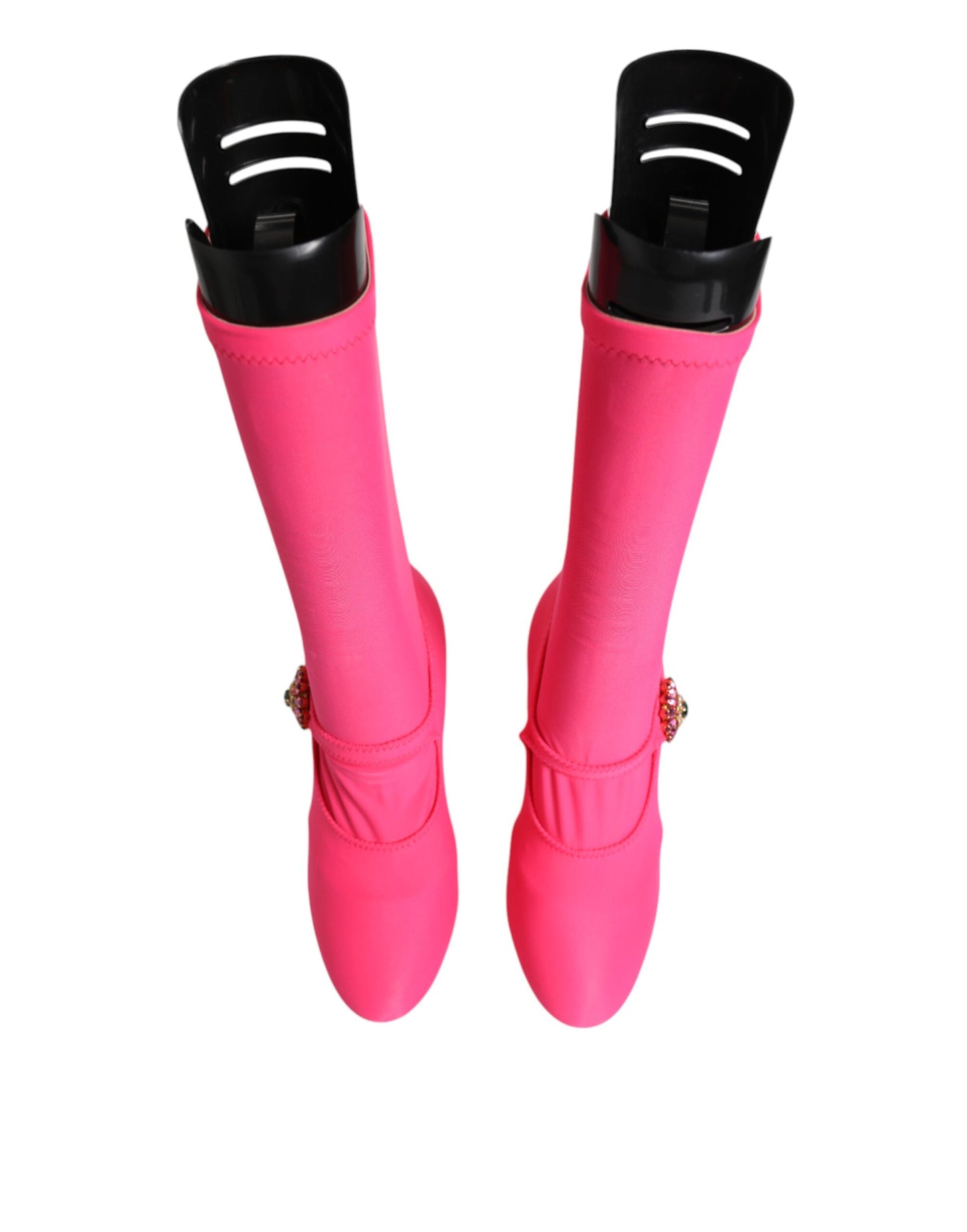 Rosa Nylon Crystal Vally Hohe Stiefel Schuhe