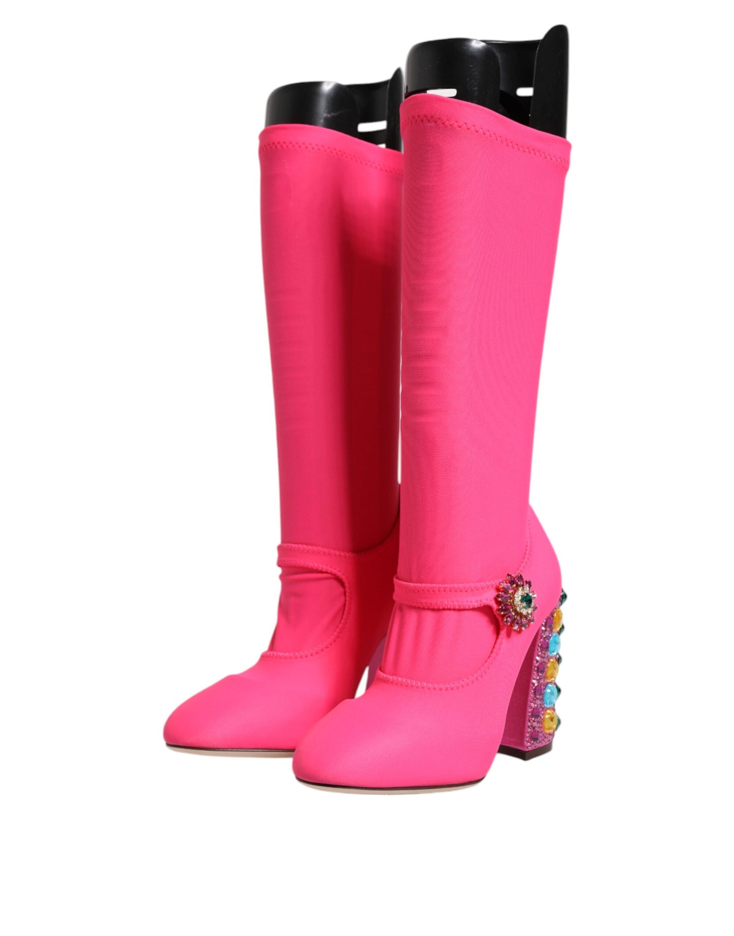 Rosa Nylon Crystal Vally Hohe Stiefel Schuhe