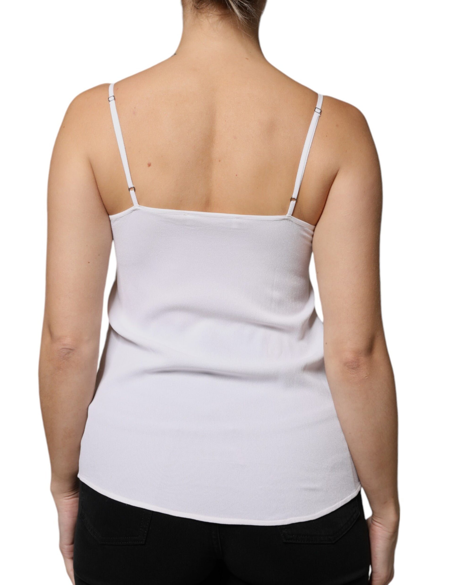 Weißes ärmelloses Tanktop mit Spaghettiträgern