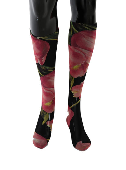 Florale Stretch-Nylonstrümpfe