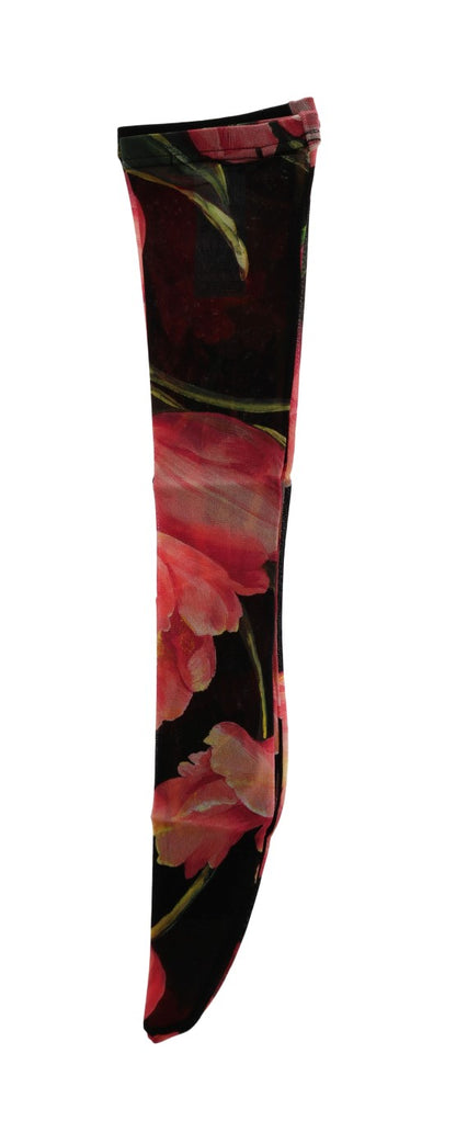 Florale Stretch-Nylonstrümpfe