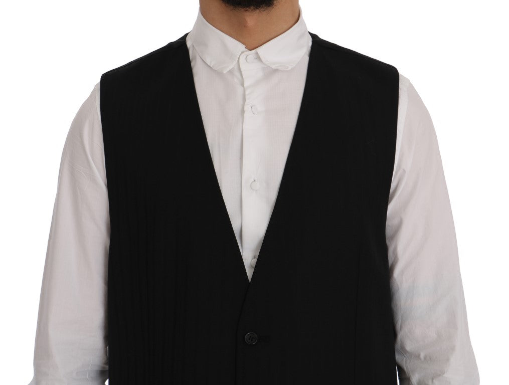 Elegante Weste aus gestreifter Wollmischung