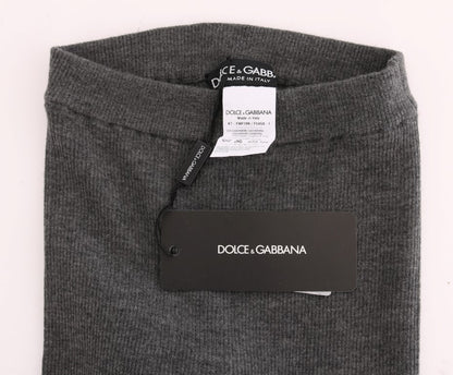 Schicke graue Strumpfhose aus Kaschmir mit hoher Taille