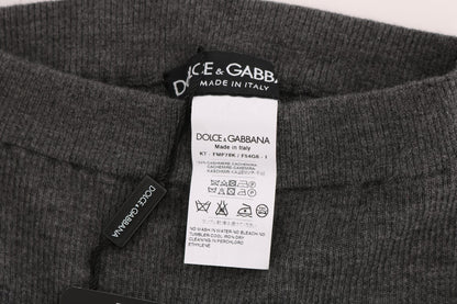 Schicke graue Strumpfhose aus Kaschmir mit hoher Taille