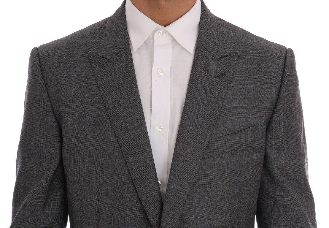 Schicker, grau karierter Wollblazer