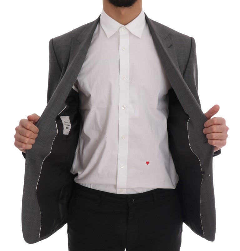 Schicker, grau karierter Wollblazer