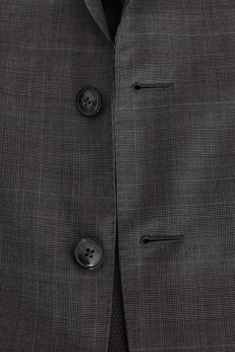 Schicker, grau karierter Wollblazer