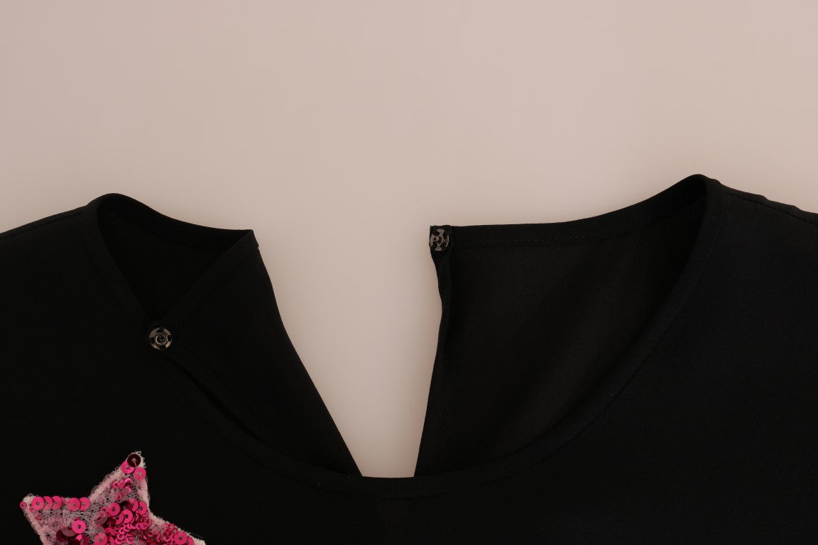 Seidenbluse mit Märchenstickerei