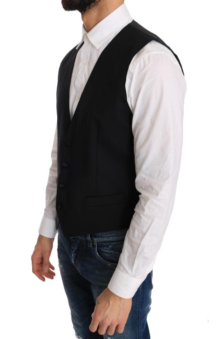 Elegante, formelle Weste im Slim Fit in Schwarz