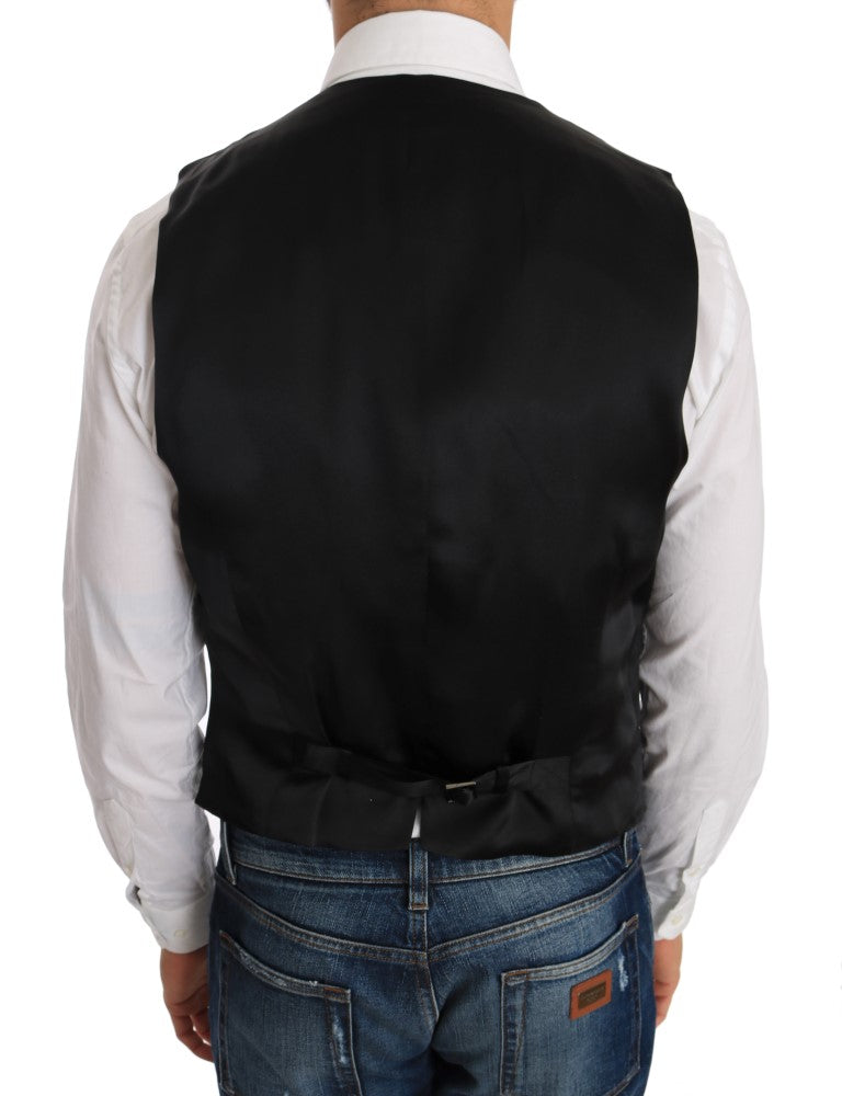 Elegante, formelle Weste im Slim Fit in Schwarz