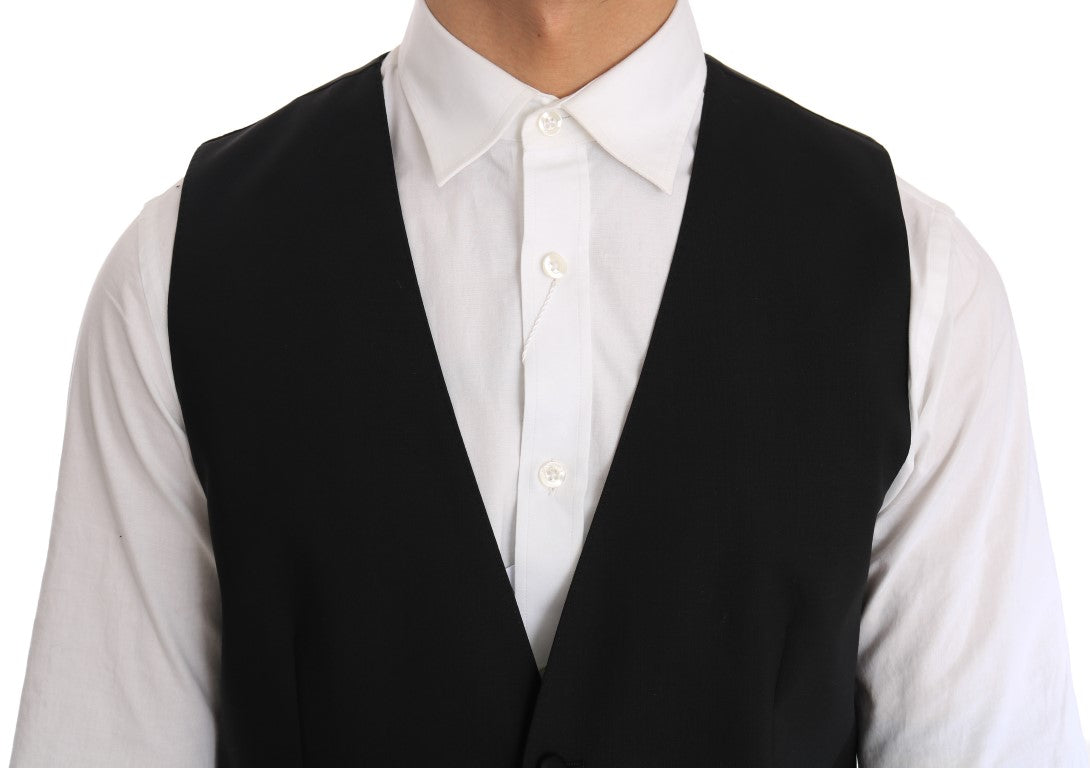 Elegante, formelle Weste im Slim Fit in Schwarz