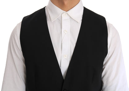 Elegante, formelle Weste im Slim Fit in Schwarz