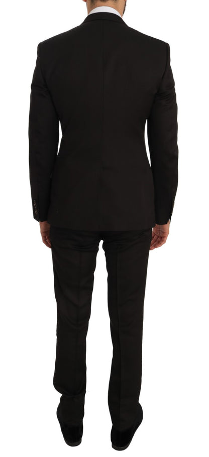Eleganter brauner Jacquard-Martini-Anzug
