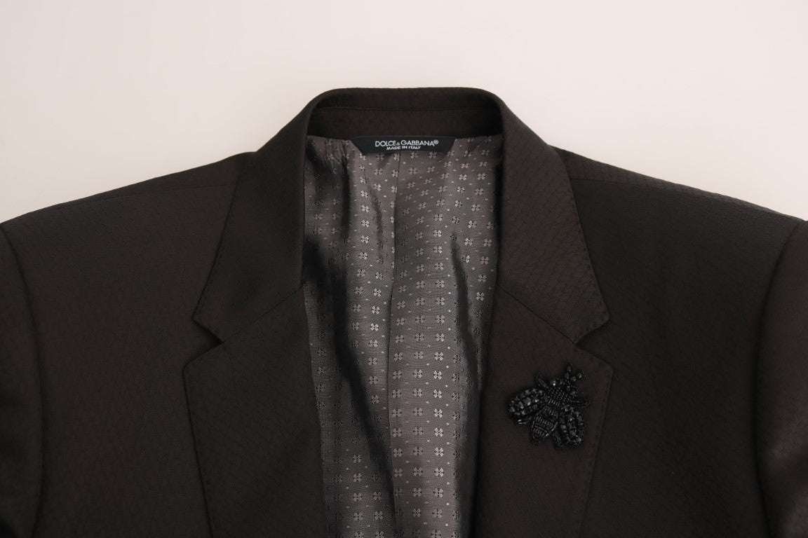 Eleganter brauner Jacquard-Martini-Anzug