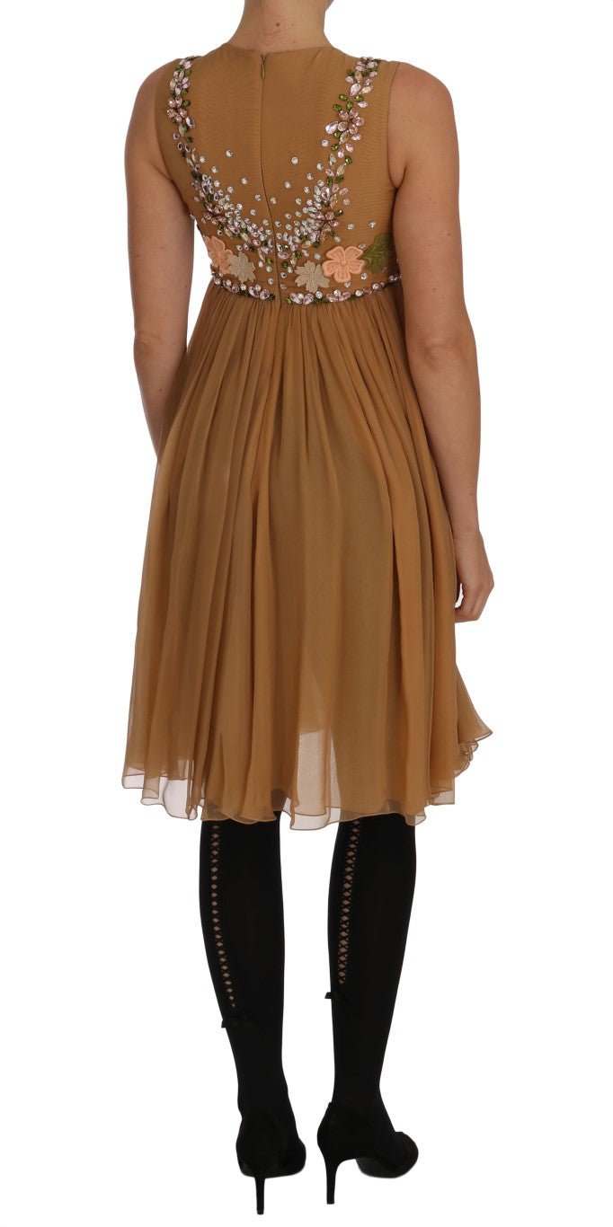 Exquisites A-Linien-Kleid aus goldener Seide