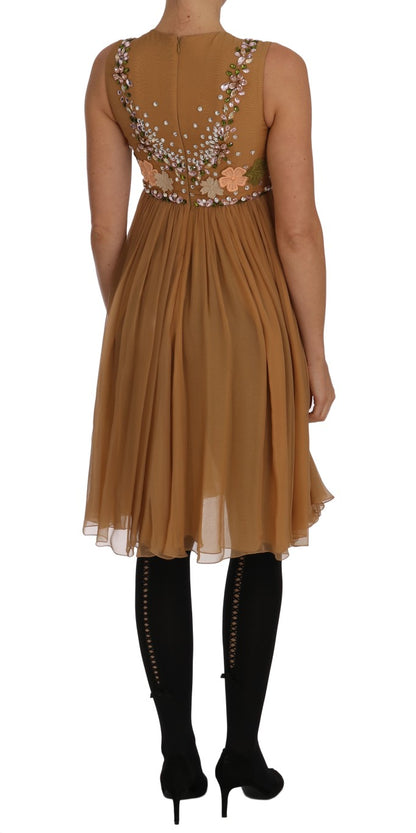Exquisites A-Linien-Kleid aus goldener Seide