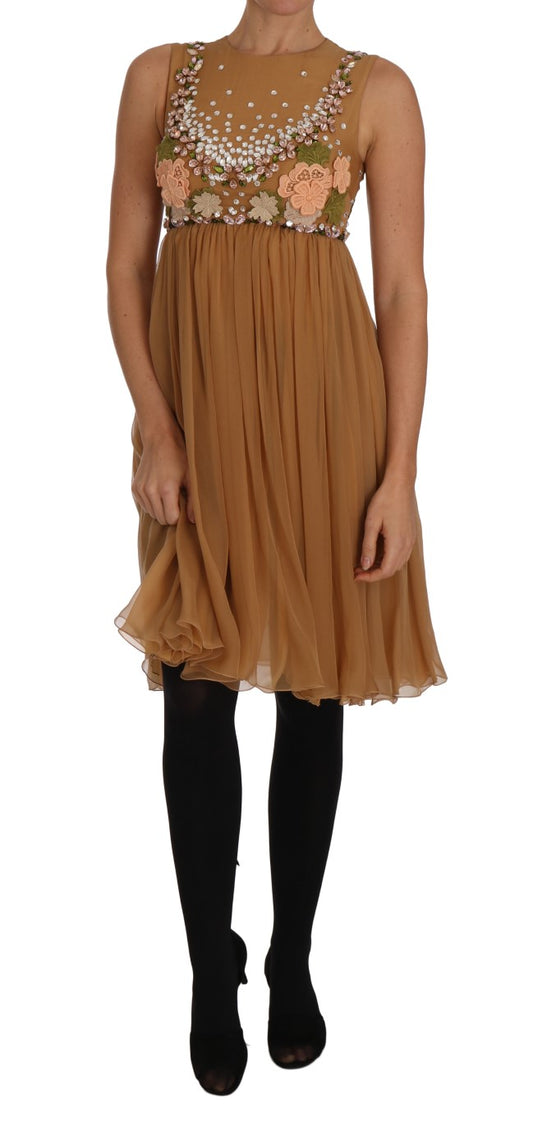 Exquisites A-Linien-Kleid aus goldener Seide