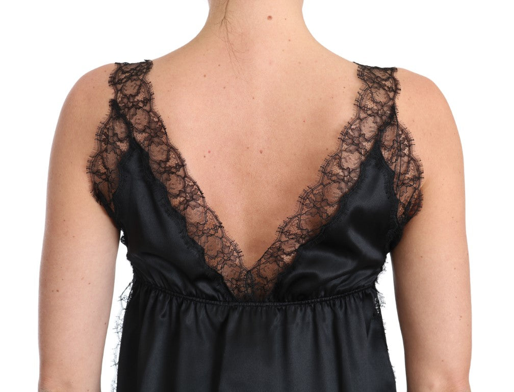 Sinnliches Dessous-Top aus Seidenmischung in Schwarz
